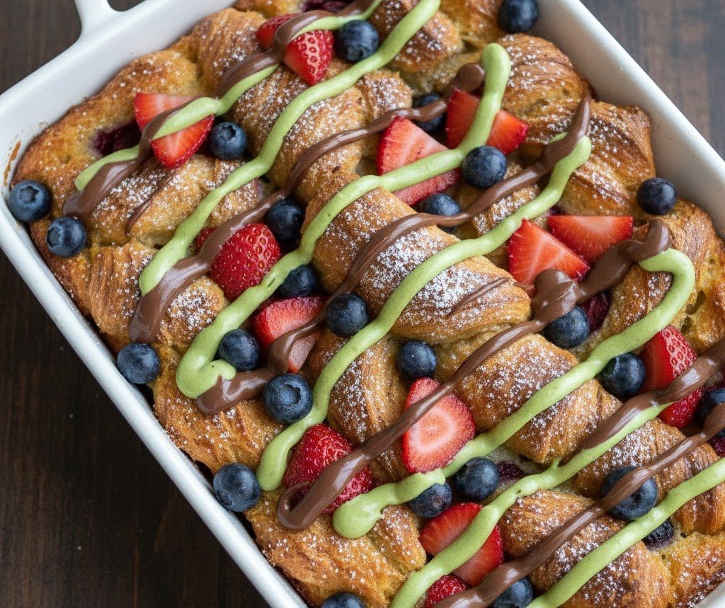 croissant French toast bake from the oven